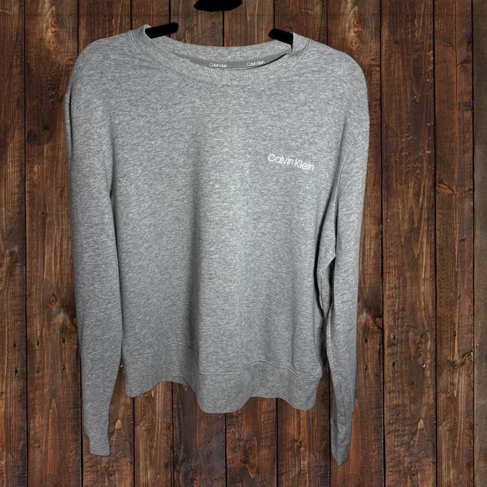 Calvin Klein Sleepwear Gray Fleece Lounge‎ Pullover Sweatshirt Women's L